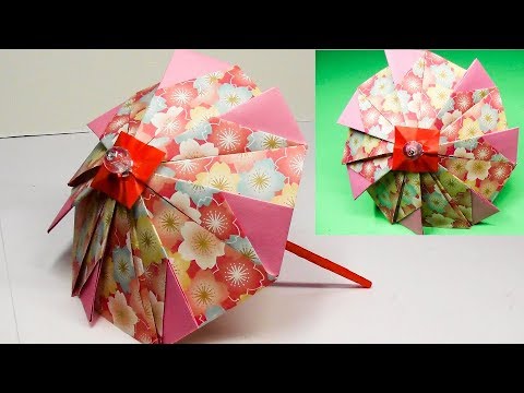 Making a beautiful Japanese traditional umbrella with origami