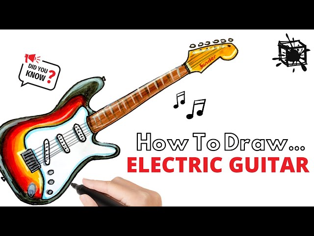 HOW TO DRAW AN ELECTRIC GUITAR + FUN FACTS + FENDER // step by