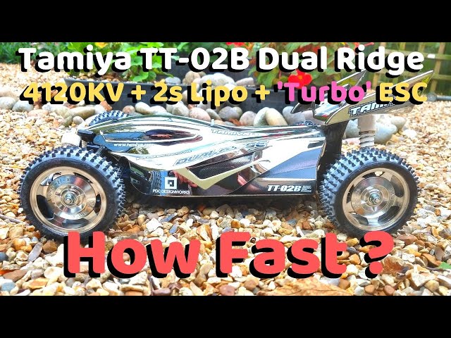 Tamiya TT-02B Dual Ridge Speed Test, 4120kv Sensored Brushless +