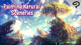 誰もが描ける！息をのむような美しい自然の風景の描き方🌄 