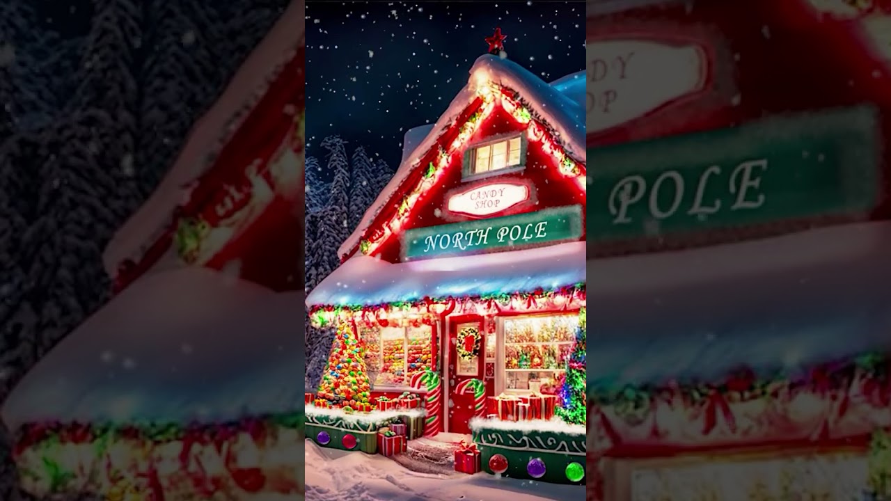 CHRISTMAS NORTH POLE TOY SHOP AMBIENCE-SNOW FALLING-CHRISTMAS