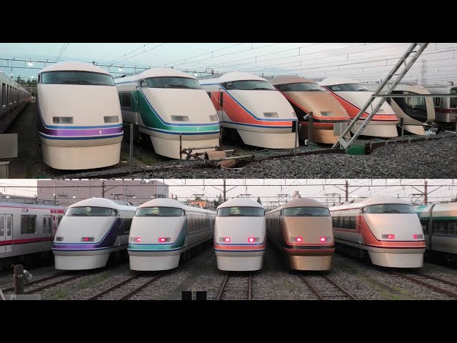 東武100系スペーシア全色並び！105F雅・108F粋・104Fサニーコーラル