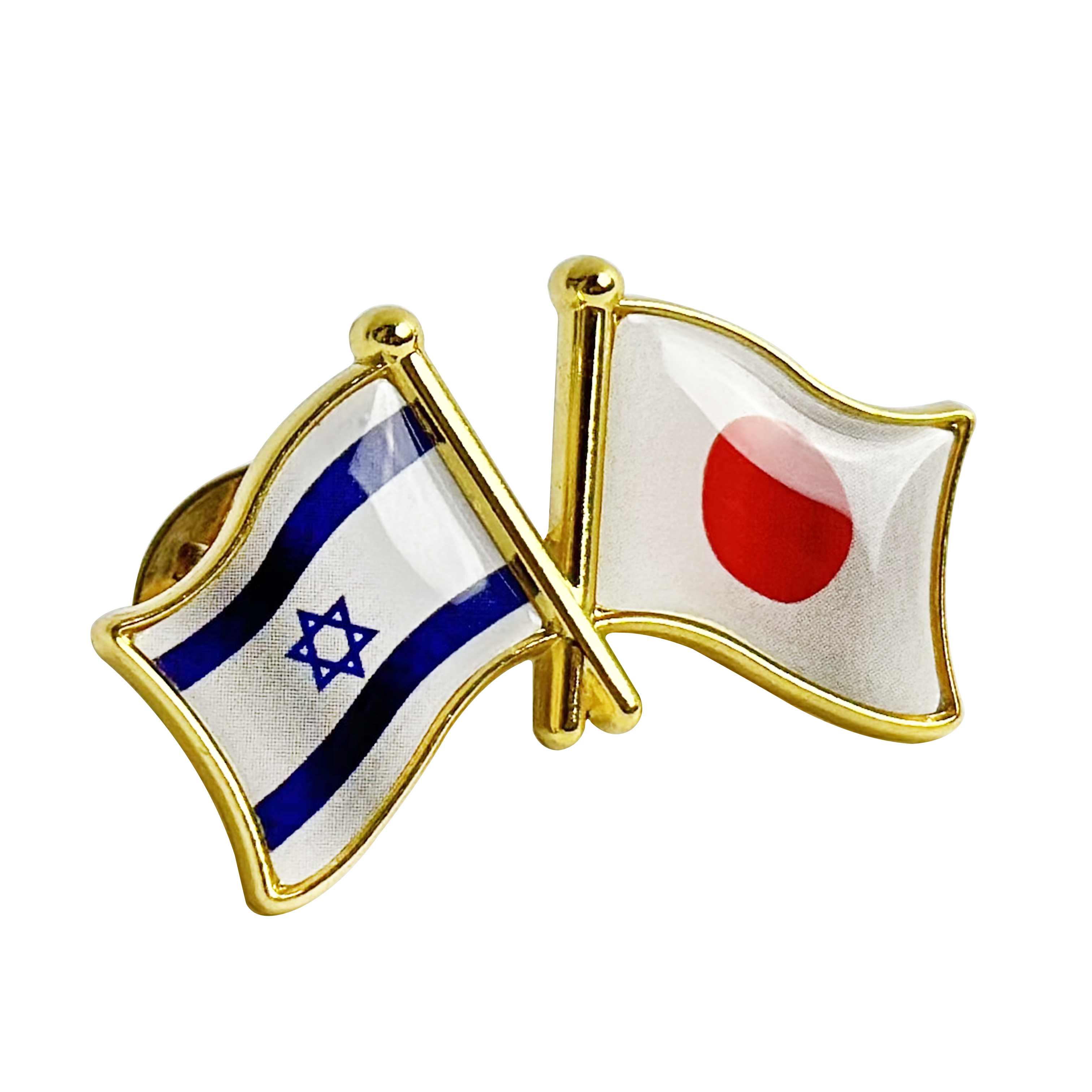 国旗ピンバッジ ダブル国旗 友好バッジ 日本とイスラエル - Tokin Inc