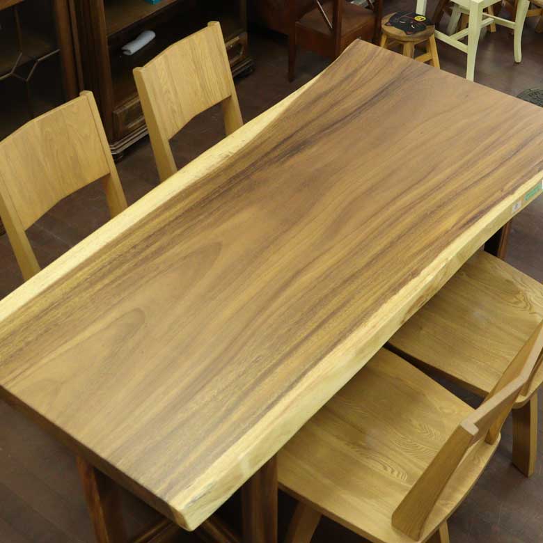 一枚板 テーブル ダイニングテーブル モンキーポッド 180cm 無垢材 座