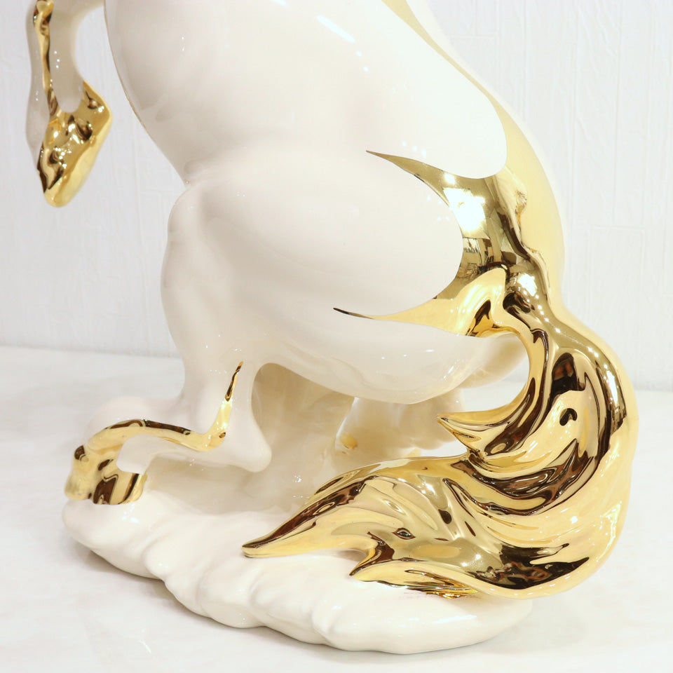 イタリア ユニコーン AHURA 陶器 置物 オブジェ 風水 縁起物 馬