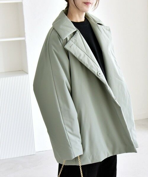 quaranciel:〈撥水加工〉中綿 テーラード ミドル Wボタン ジャケット