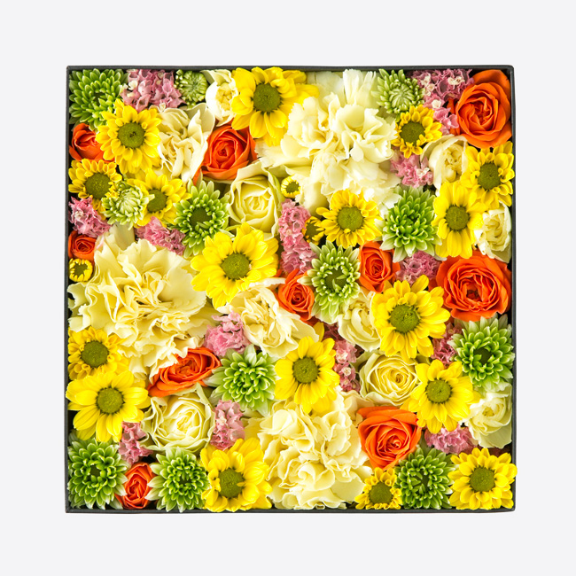 フラワーボックス黒（大） | お祝いの花商品 | 【電報サービス】VERY CARD