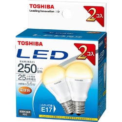 ヨドバシ.com - 東芝 TOSHIBA LED電球 E17口金 電球色相当 250lm 2個入