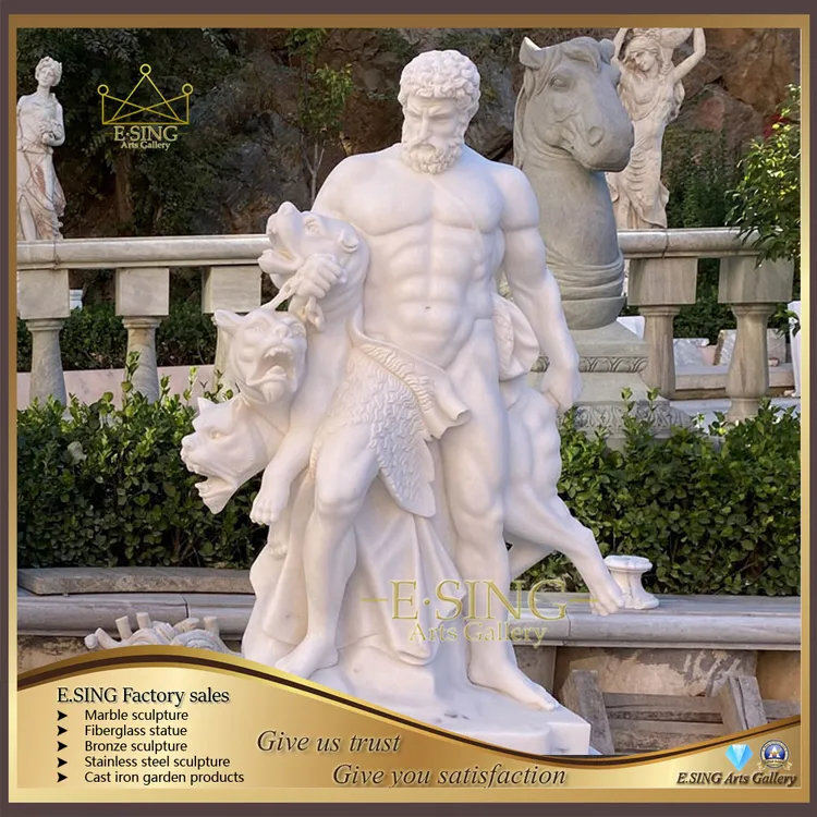 屋外庭園彫刻男性大理石像ローマのヌード筋肉男性像 - 中国 ホースマン