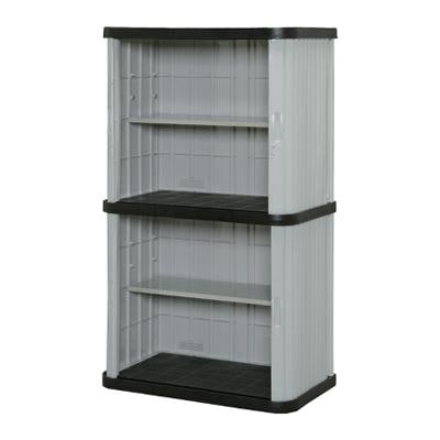 送料無料】 物置 ミニロッカー ML-1600V ブラック/グレー 幅900 × 奥行