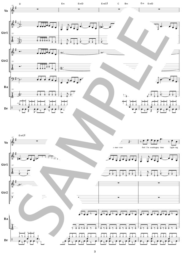 楽譜】WHITESNAKE / クライング・イン・ザ・レイン バンド・スコア