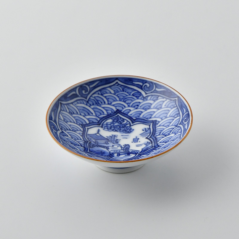 陶房義窯】平戸盃 染付 地文山水絵A | 三川内焼オンライン・ショップ