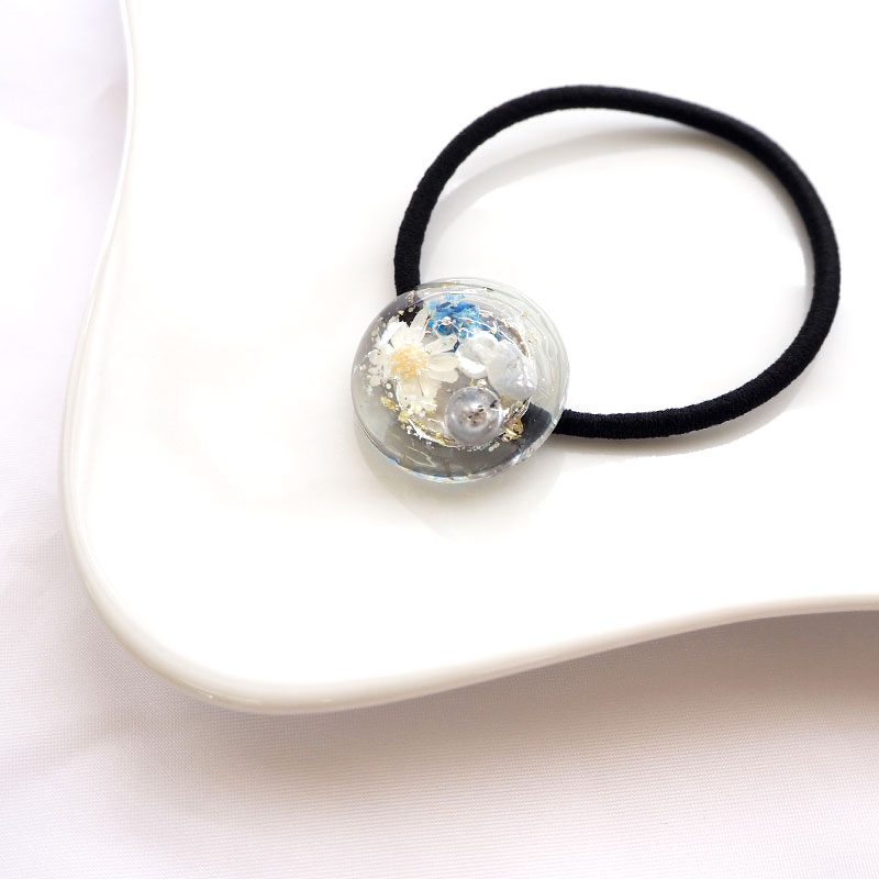 楽天市場】ヘアゴム サークル レジン フラワー パール ドライフラワー