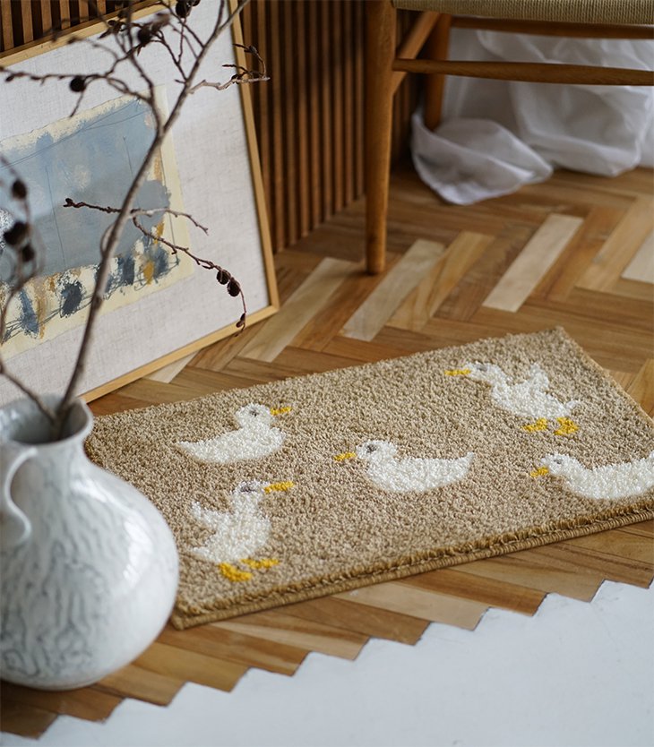 楽天市場】タフティング マット あひるマット 45×70cm cucan○ミルク