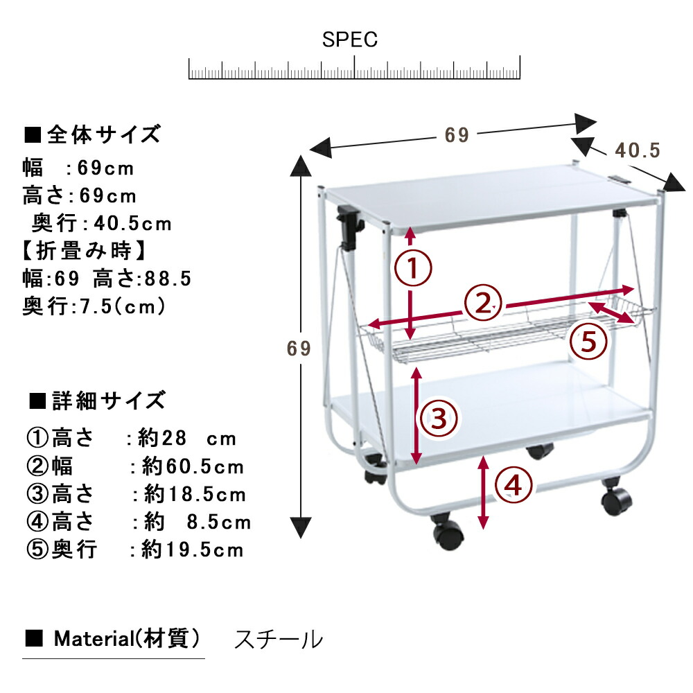 楽天市場】DULTON ダルトン キッチンワゴンフォールディングトローリー