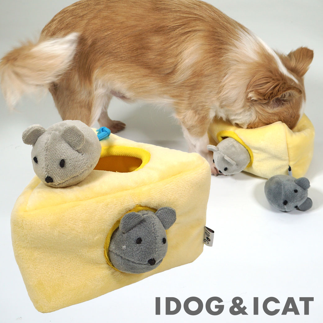 卸売】iDog 知育トイ チーズとネズミ カシャカシャと鳴き笛入り アイ