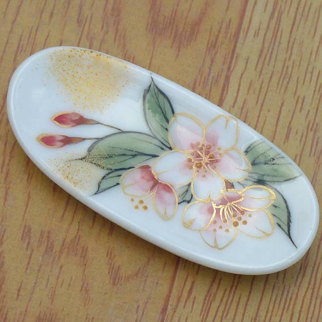 花うつろい箸置き 桜単品 陶あん - 京焼清水焼 松韻堂