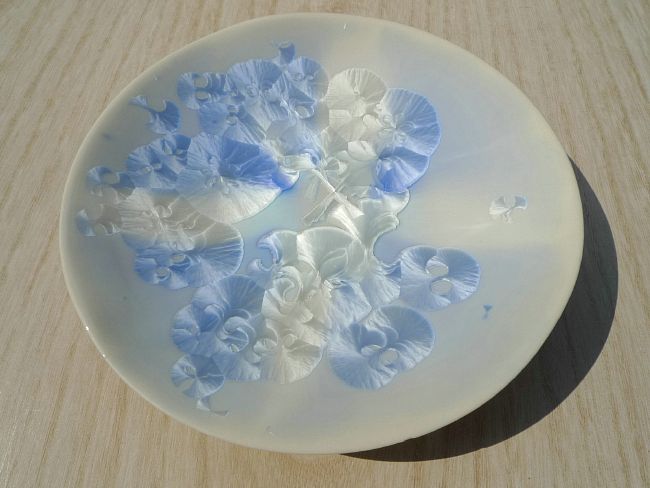 結晶釉銘々皿 青 単品 - 京焼清水焼 松韻堂