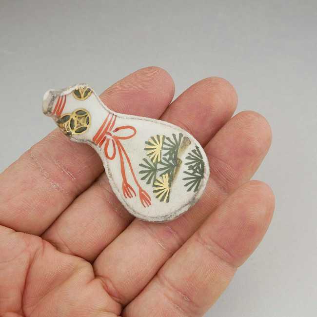 招福ひょうたん箸置き 松単品 - 京焼清水焼 松韻堂