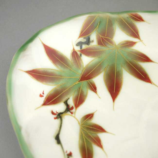 花変わり銘々皿 陶あん 紅葉単品 - 京焼清水焼 松韻堂