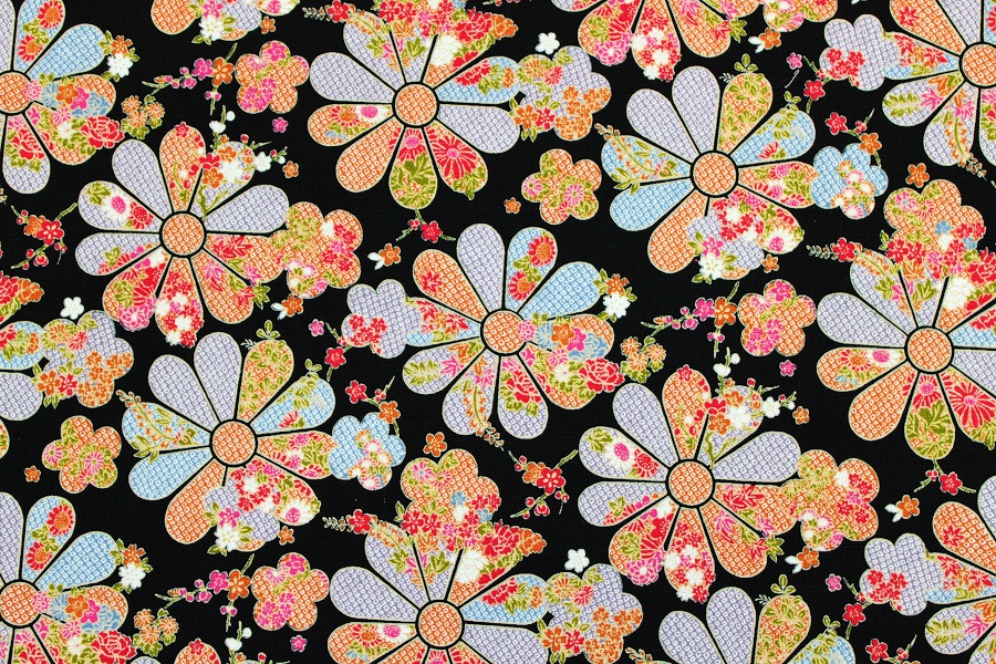 楽天市場】【10cm単位価格】 大きい花柄モチーフ 花 和柄 サザンクロス