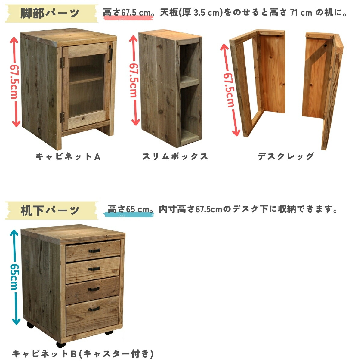 WOODPRO本店】OLD ASHIBA（足場板古材）カスタムデスク