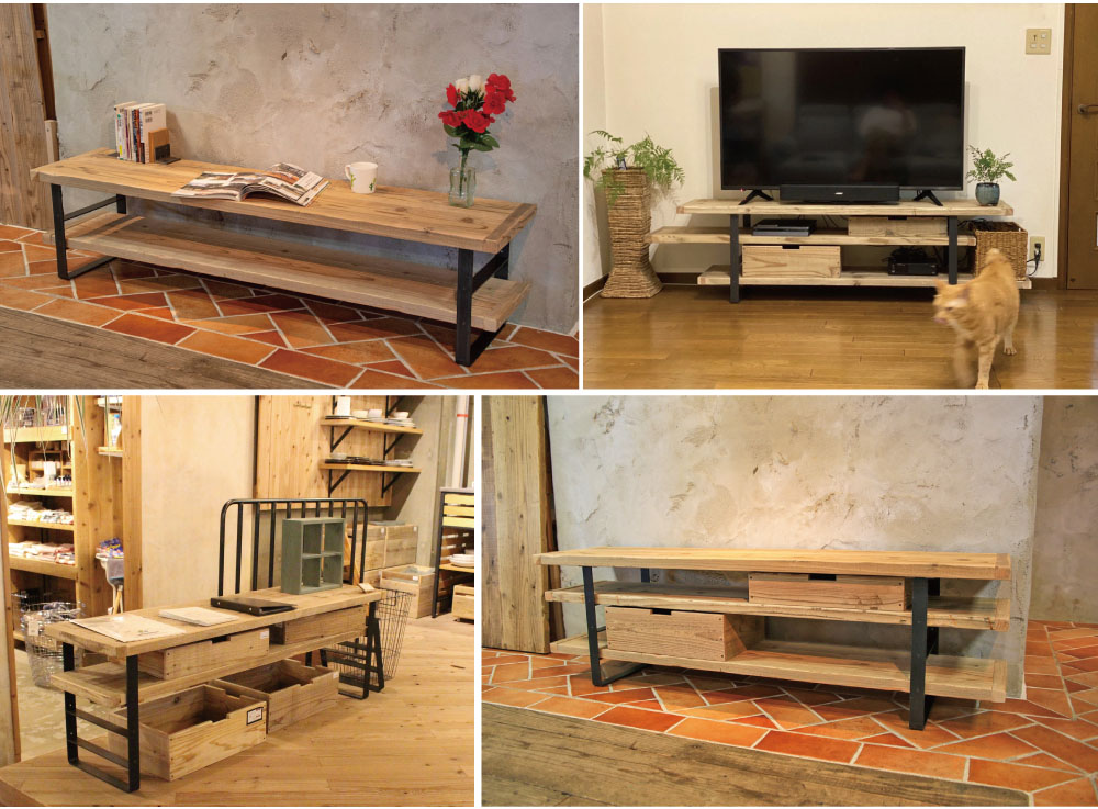 家具/テレビボード/OLD ASHIBA アイアンTVボード U型｜WOODPRO本店