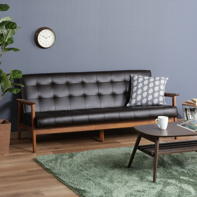 ユアサプライムス.com｜34207 バイキャストPUソファー 3P フレンズ DBR