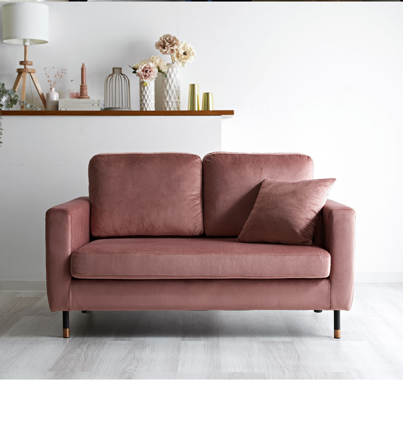 ベルベット 2人掛け コンパクトソファ ラパン 【73-100010】｜激安