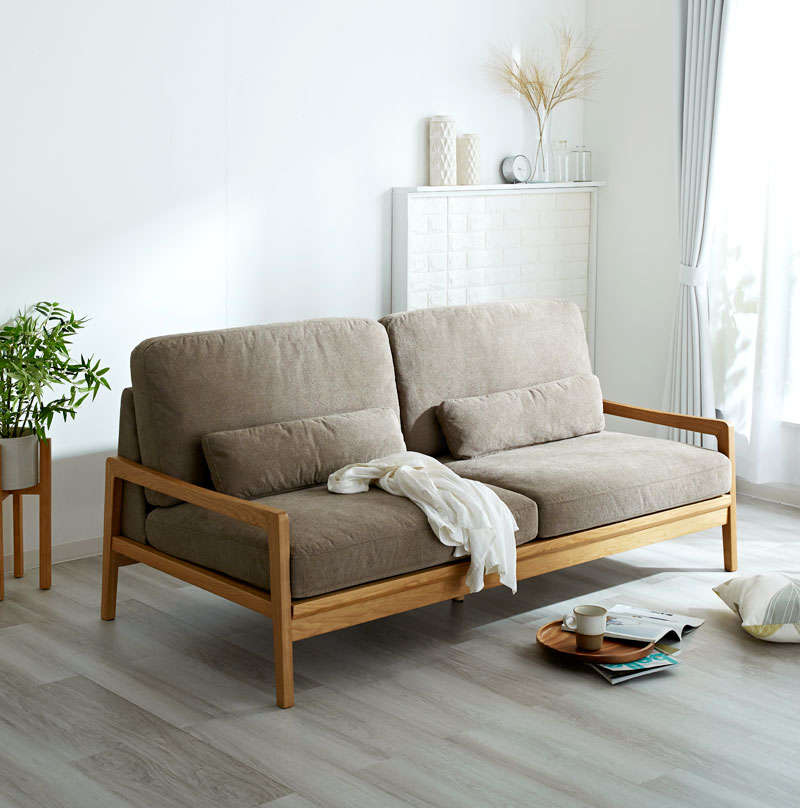 天然木×ファブリックソファ 3人掛け 3P ソファ グラーツ｜ユニット