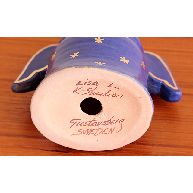 Lisa Larson/リサ・ラーソン/キャンドルホルダー/エンジェル/ブルー