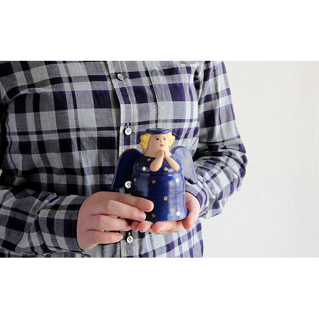 Lisa Larson/リサ・ラーソン/キャンドルホルダー/エンジェル/ブルー