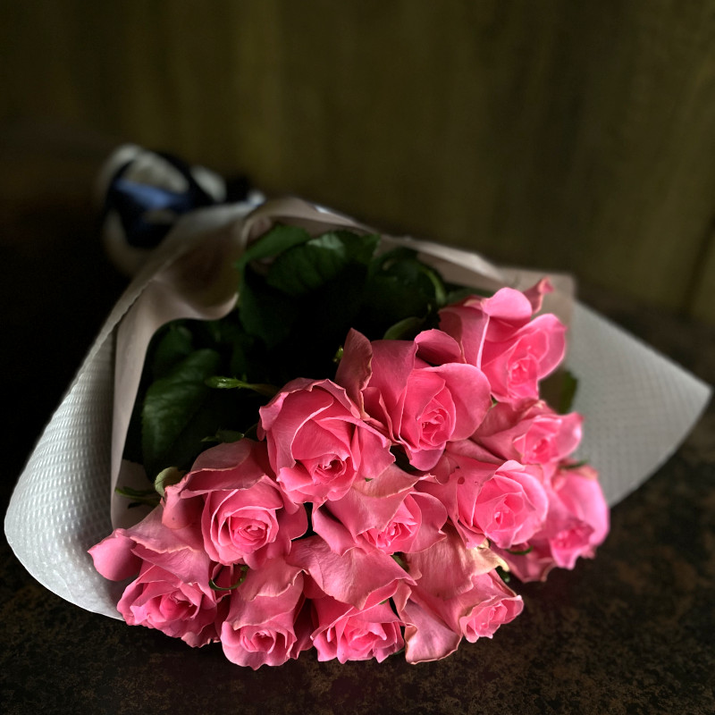 プロポーズのバラ―12本 【ローズブーケ12本 -12の誓い-バラの花束 pink