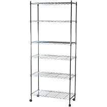 Amazon｜スチールラック 6段 幅60 奥行き35 高さ180cm キャスター付き