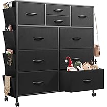 Amazon｜WLIVE チェスト タンス キャスター付き サイドポケット付き 4