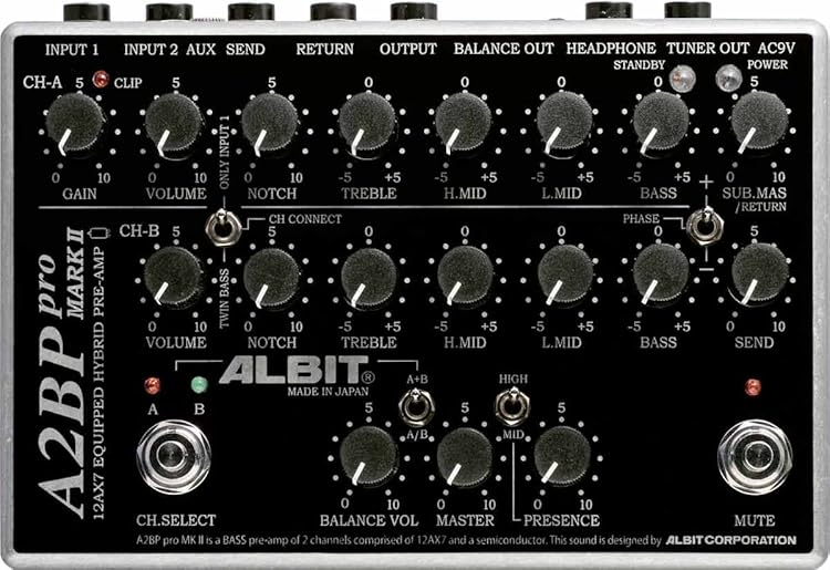 ALBIT A2BP Pro MARK II - 2チャンネル仕様のベース用プリアンプ