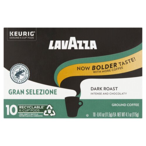 Lavazza Gran Selezione Dark Roast Ground Coffee K-Cup Pods, 0.41