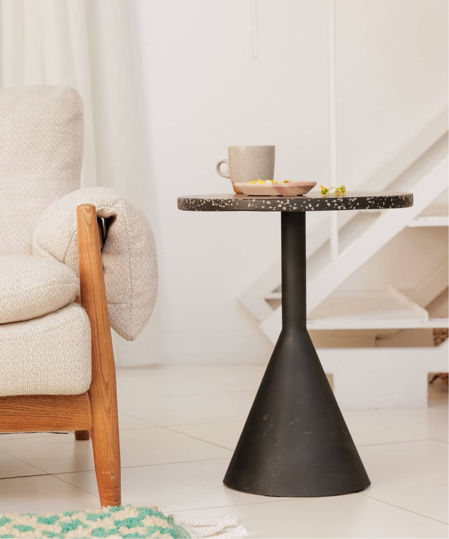 中型商品》【LaForma/ラフォーマ】MELANO terrazzo black W40 サイド