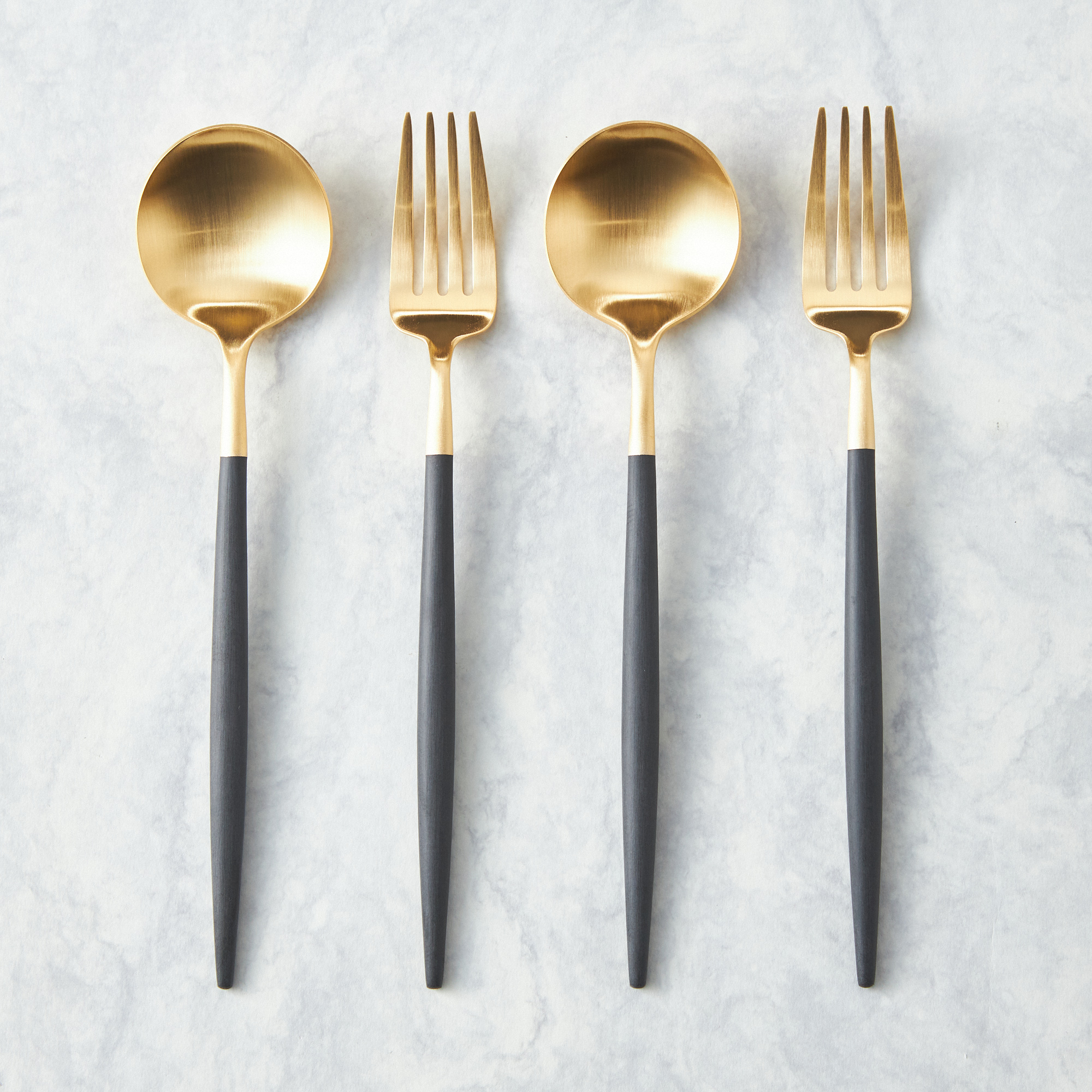 クチポール】ゴアブラウン×シルバー デザートペア4本セット | Cutipol