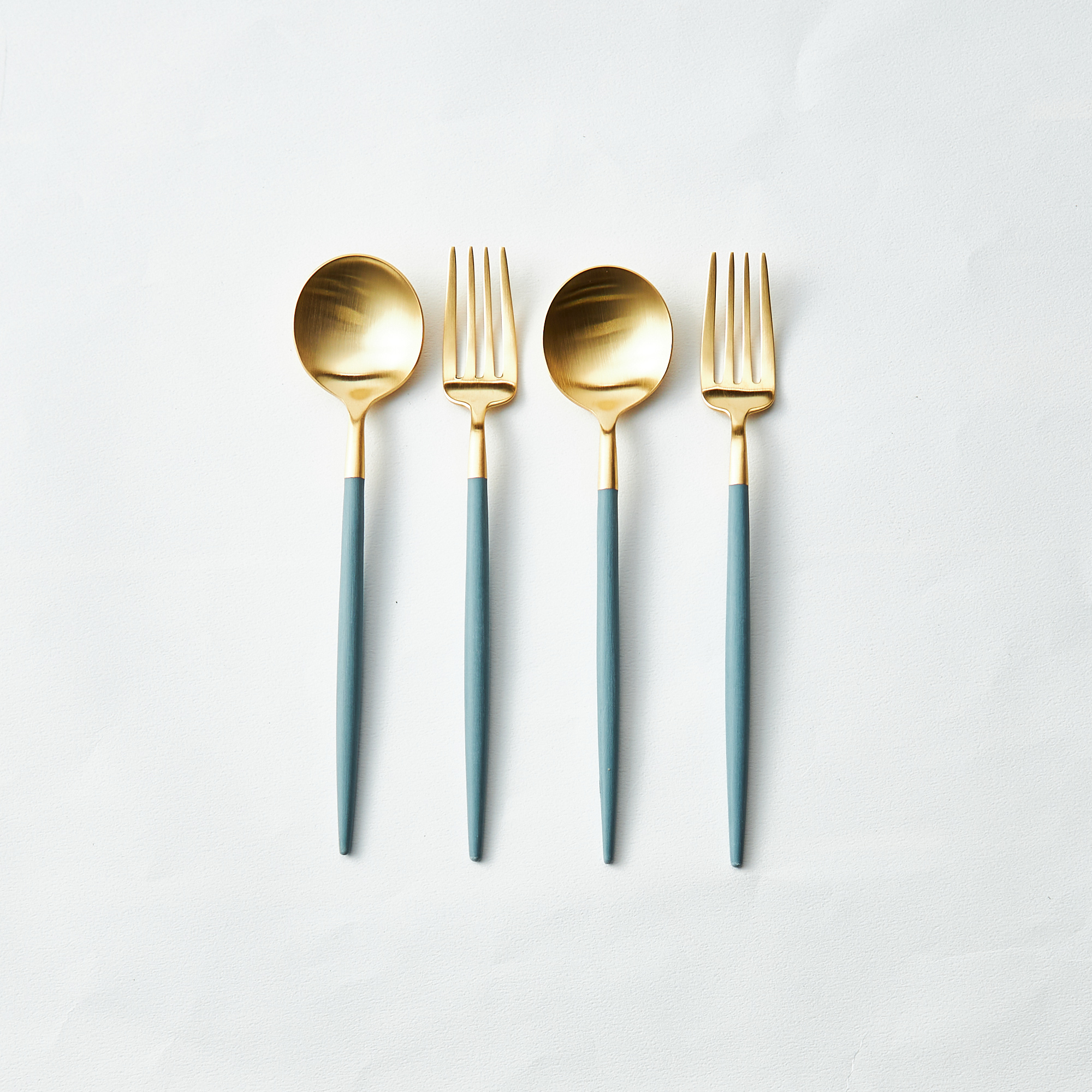 クチポール】ゴアブルーセージ×ゴールド デザートペア4本セット