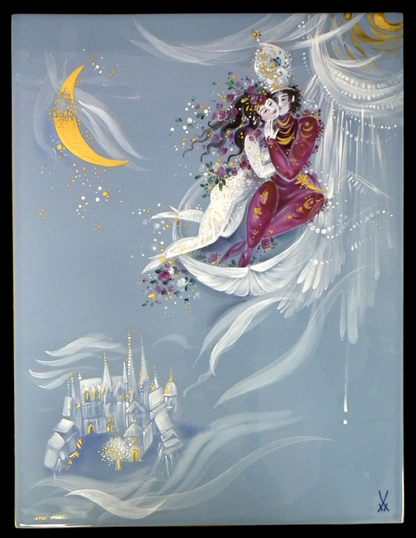 マイセン【アラビアンナイトシリーズ-城と恋人達 陶板画】 | ユーロ