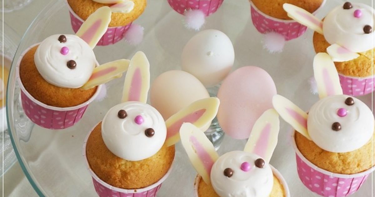イースターに♡簡単うさぎのカップケーキ by momoキャラ料理家
