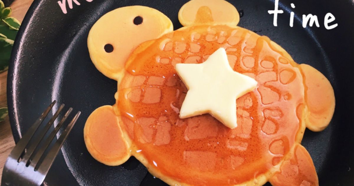 朝食が楽しくなる⭐かめさんのホットケーキ by mew⁂mam 【クックパッド