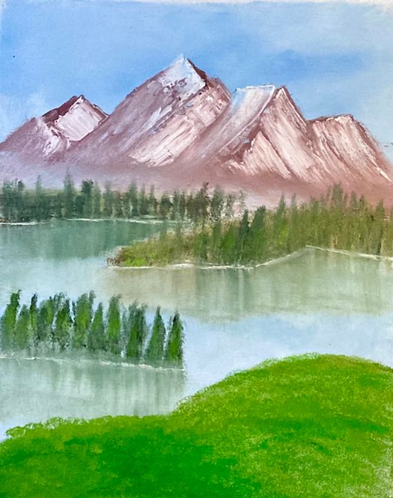 Zig Zag Mountain Lake - Ramses IV Arts - Paintings & Prints