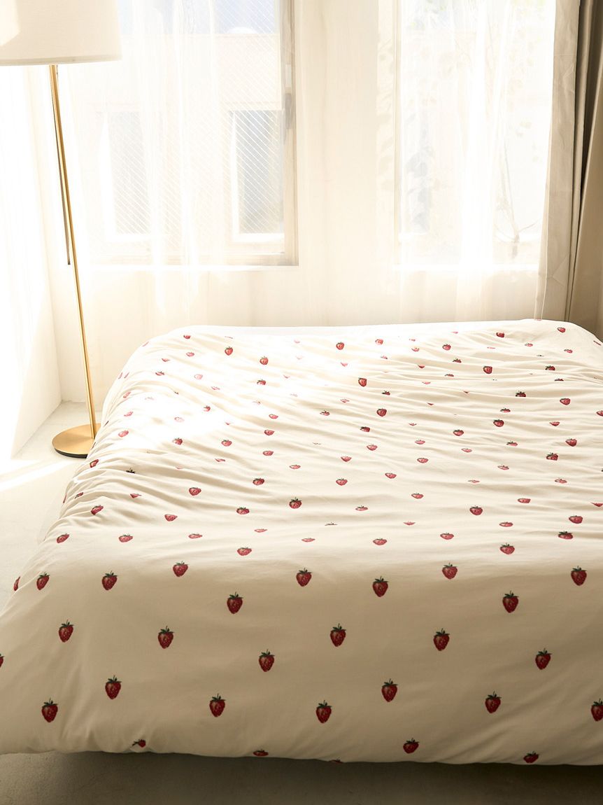 Sleep】ストロベリー柄掛けカバー（ダブル）(掛け布団カバー)｜ルーム