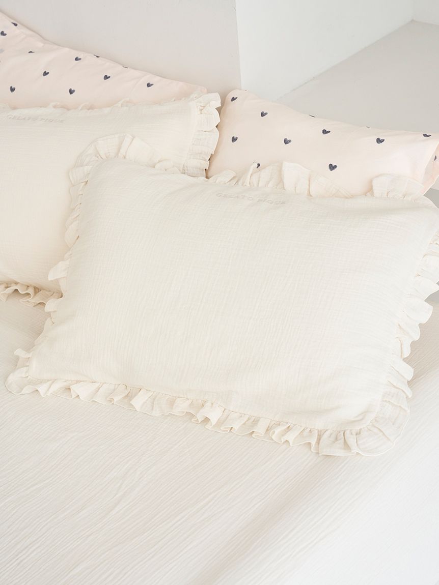 Sleep】ダブルガーゼフリル ピローケース(枕カバー)｜ルームウェア