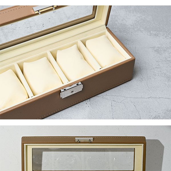 エスプリマ Es'prima esprima 合成皮革ベージュカラー 4本用時計収納