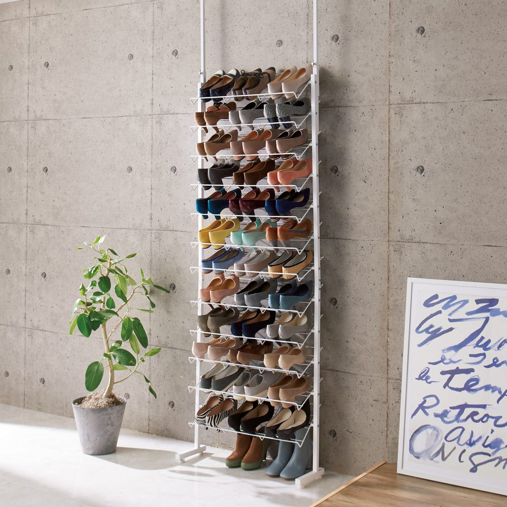 ブルックリン風 突っ張りシューズラック3列 幅72cm 通販 - ディノス