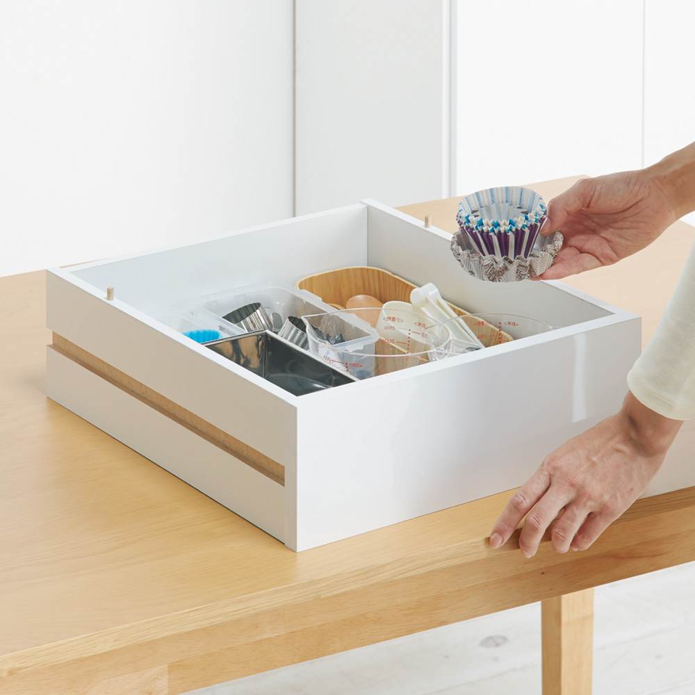 スライドトレー式 大量収納キッチンストッカー 幅50 通販 - ディノス