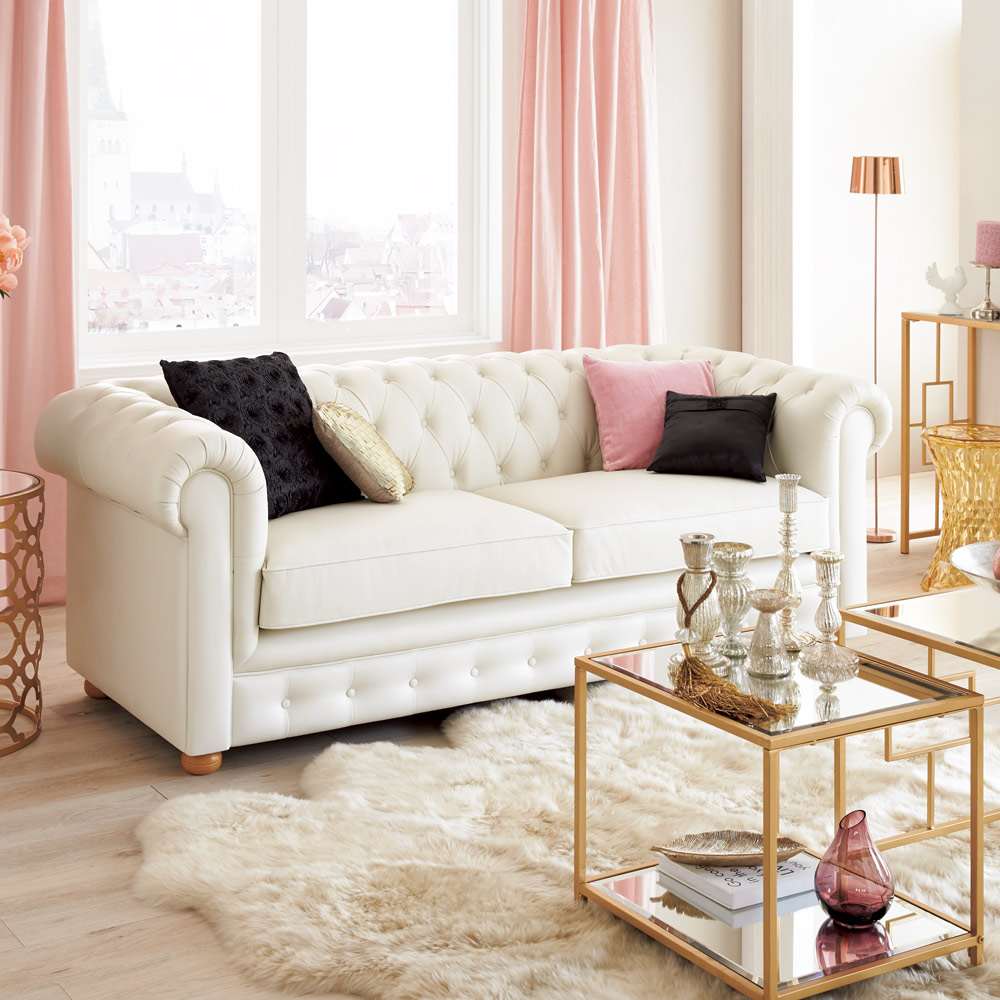 LeClass/ルクラス チェスターフィールド 本革張りレザーソファ